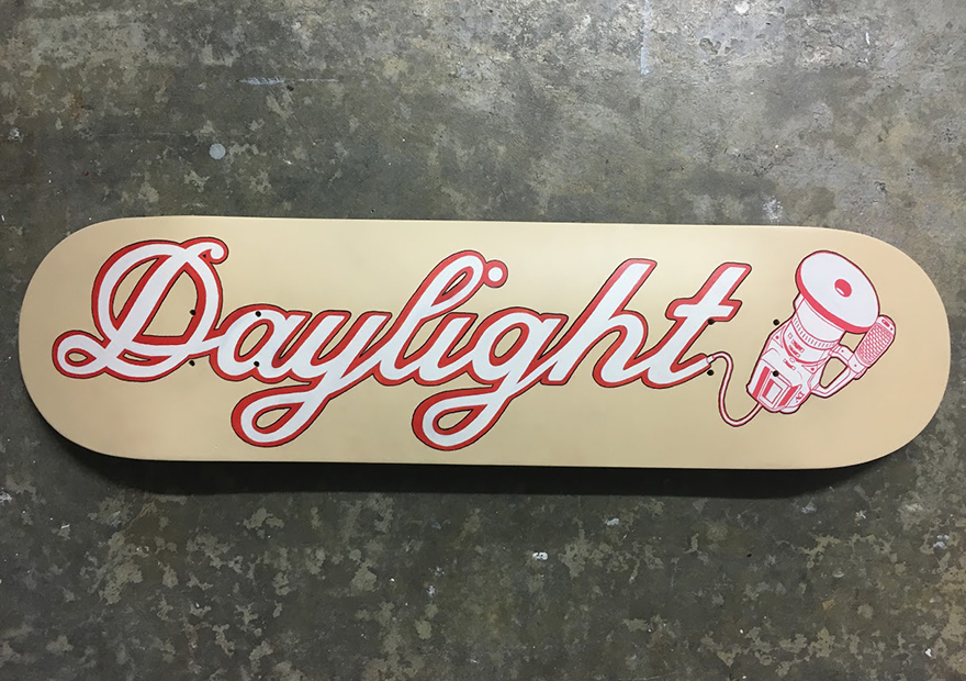 © Logo on skateboard design by Matt Hosey