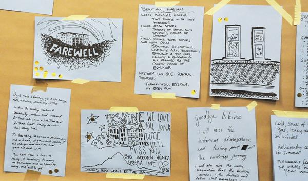 Farewell notes by staff and students