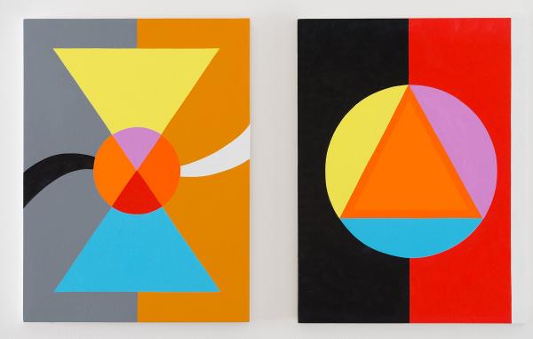 The Seer and the Seen diptychoil on board 2016. Collection Wellington City Council