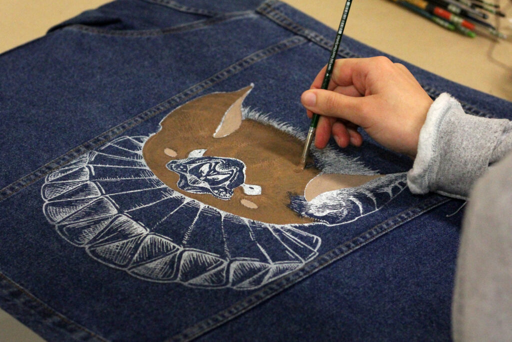 The Learning Connexion Art Programme Creative Art School Printmaking Classes Painting on Denim Taylor