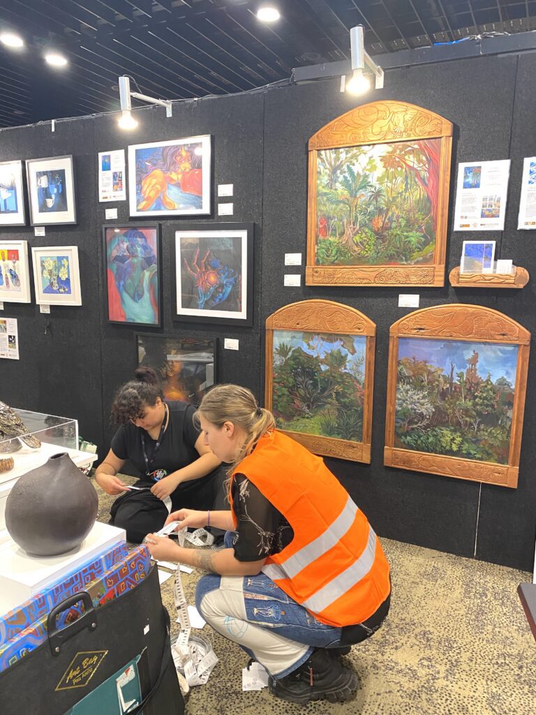 TLC students exhibiting artworks at Wellington Art Show 2026